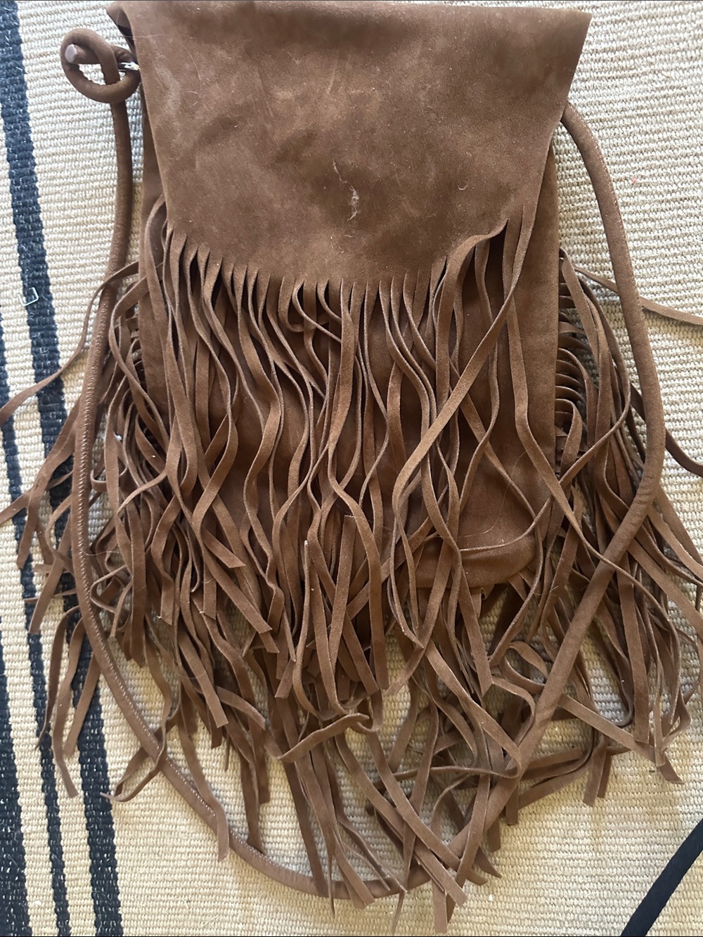 Brown Suede Fringe Crossbody Bag - Women